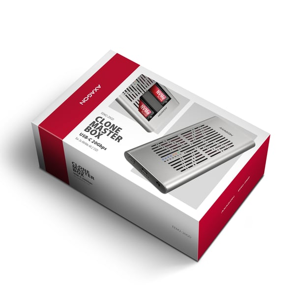 Axagon EEM2-20GD tallennusaseman telakointiasema USB 3.2 Gen 2 (3.1 Gen 2) Type-C Musta, Harmaa