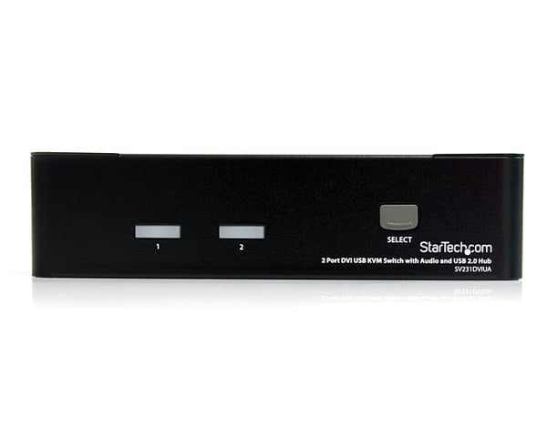 StarTech.com DVI USB KVM-switch med 2 portar, audio och USB 2.0-hubb
