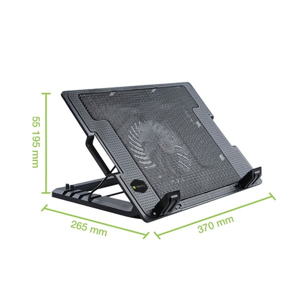 Techly ICOOL-CP12TY køling til laptop 43,9 cm (17.3") 1400 rpm Sort