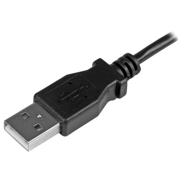 StarTech.com Micro USB Lade- og Synkroniseringskabel St/St - Venstrevinklet Micro-USB - 0,5 m - USB-kabel - M
