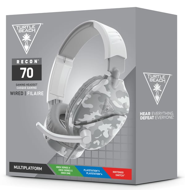 Turtle Beach Recon 70 Headset Ledningsført Spil Grå, Hvid