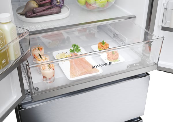 Haier HFR5719EWMG Fritstående 444 L Sølv