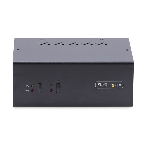 StarTech.com 2-Port Dual-Monitor DisplayPort KVM-switch, 4K 60Hz, 2x USB 5Gbps Hub-portar, 2x USB 2.0