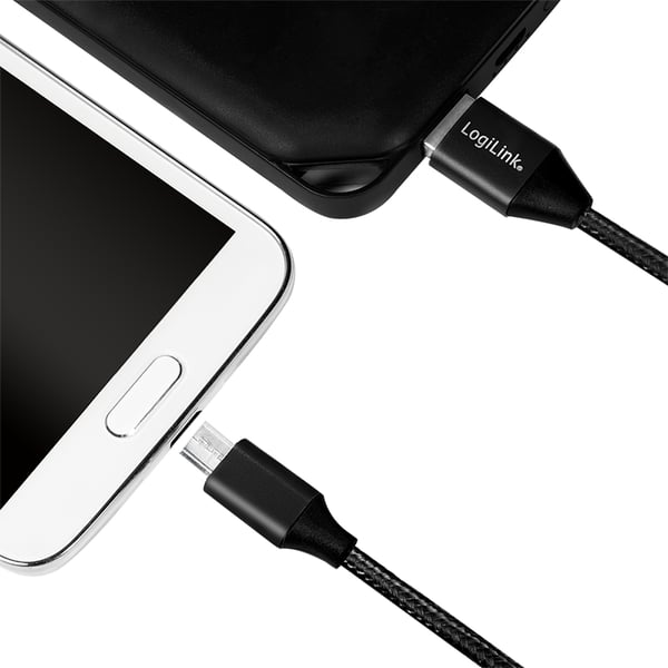 LogiLink CU0144 USB-kabel USB 2.0 1 m USB A Micro-USB B 0,48 Gbit/sek. Sort