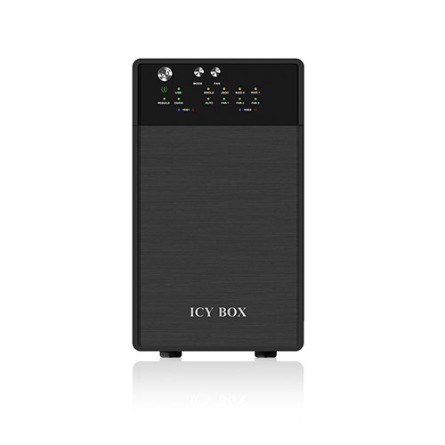 ICY BOX IB-RD3620SU3 levyjärjestelmä 0 TB Työpöytä Musta