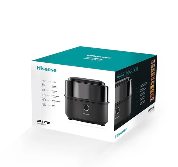 Hisense HAF1350DR Yksi 6,7 L Erillinen 1350 W Kuumakiertoilmakypsennin Musta