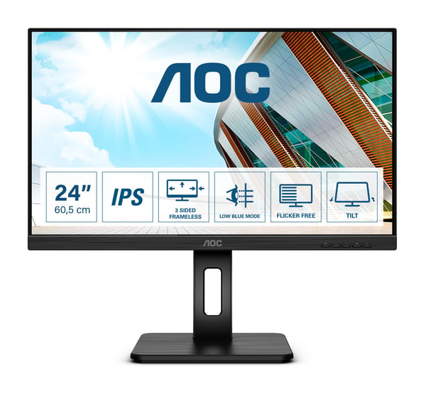 AOC P2 Q24P2Q platta pc-skärmar 60,5 cm (23.8") 2560 x 1440 pixlar Quad HD LED Svart
