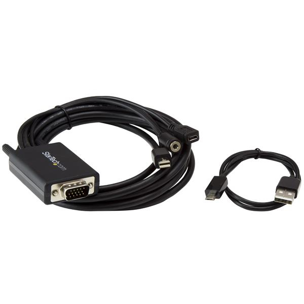 StarTech.com MDP2VGAAMM3M videokabel adapter 3 m Mini DisplayPort VGA (D-Sub) + 3.5mm Sort