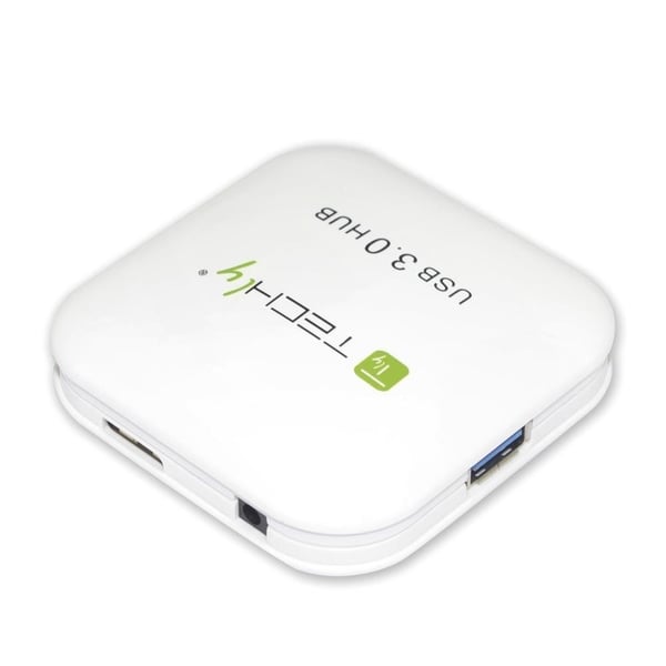 Techly IUSB3-HUB4-WH gränssnittshubbar 5000 Mbit/s Vit