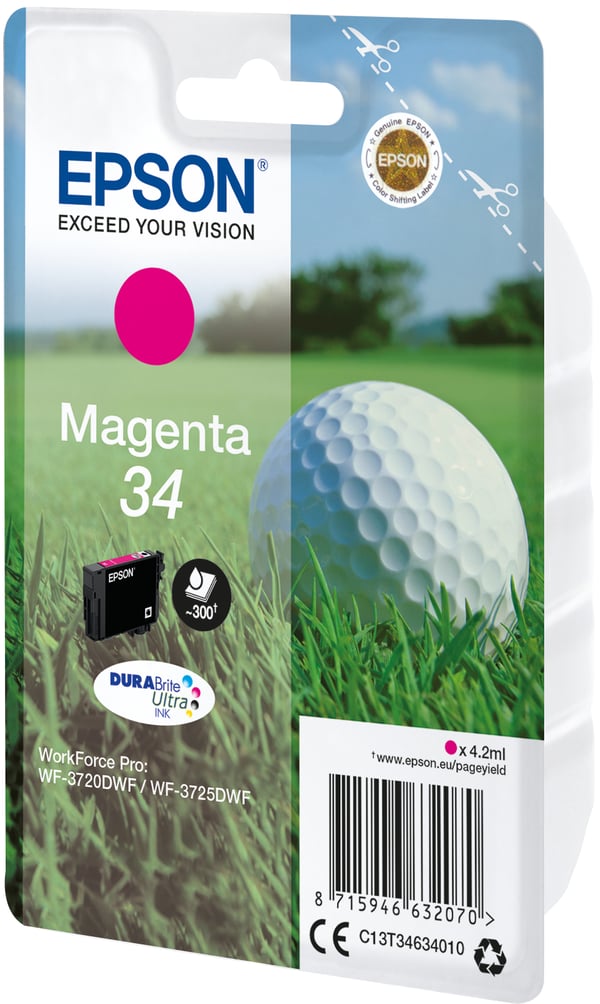 Epson Golf ball 34 Golfboll, DURABrite Ultra-bläck, Single, magenta Epson Golf ball 34 Golfboll, DURABrite Ultra-bläck, Single, magenta