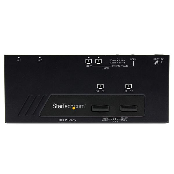 StarTech.com 2x2 HDMI-matrisswitch med automatisk och prioriterad växling – 1080p