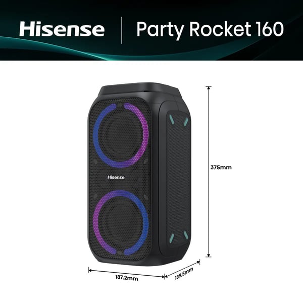 Hisense Party Rocket 160 Partyhögtalare Svart 160 W