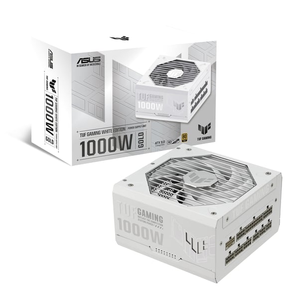 ASUS TUF Gaming 1000W Gold White Edition strömförsörjningsenheter 20+4 pin ATX ATX Vit