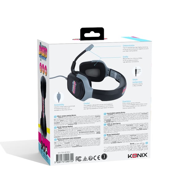 Konix Boruto KX GAMING HEADSET Ledningsført Spil Sort, Grå