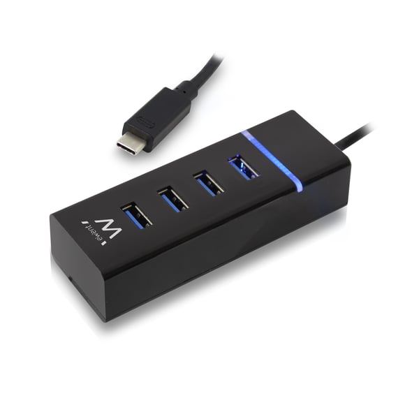 Ewent EW1137 gränssnittshubbar USB 3.2 Gen 1 (3.1 Gen 1) Type-C 5000 Mbit/s Svart