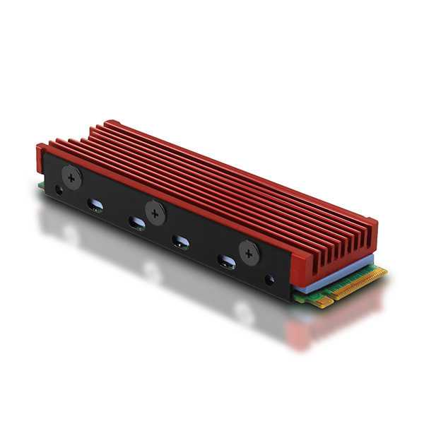 Axagon CLR-M2 kylsystem för dator M.2 NVMe SSD, Halvledardrivenhet VGA-kylare Svart, Röd 1 styck