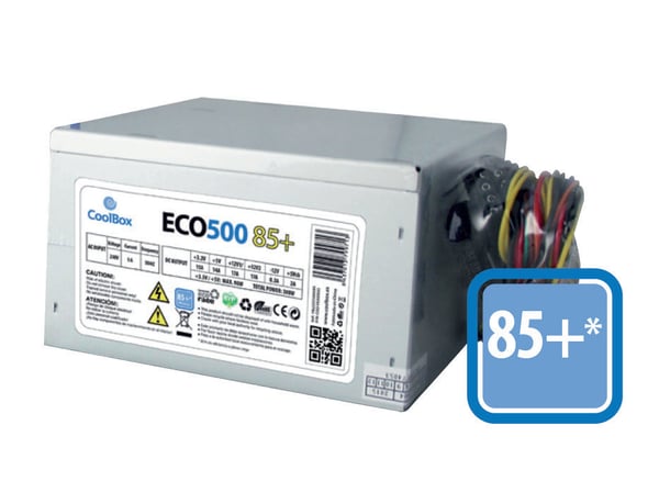 CoolBox ECO500 85+ virtalähdeyksikkö 300 W 20+4 pin ATX ATX Harmaa