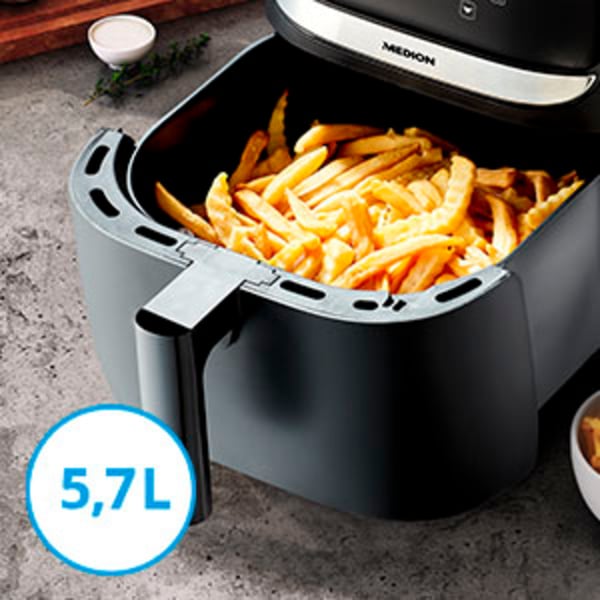 MEDION MD 10532 Single 5,7 l Fristående 1700 W Varmluftsfritös Svart