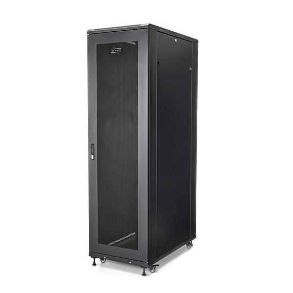 StarTech.com 42U Enterprise-klassat Serverrack-kabinett, 19" slutet 4-Post rack med 91 cm monteringsdjup och 900kg (2000lb) viktkapacitet StarTech.com 42U Enterprise-klassat Serverrack-kabinett, 19" slutet 4-Post rack med 91 cm monteringsdjup och 900kg (2000lb) viktkapacitet