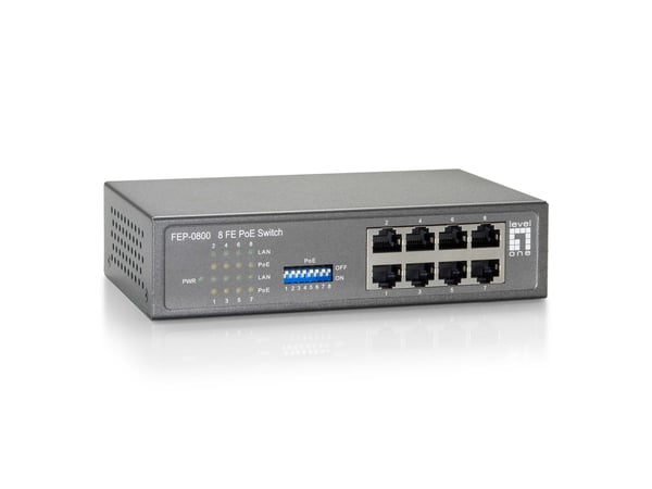 LevelOne FEP-0800 nätverksswitchar Fast Ethernet (10/100) Strömförsörjning via Ethernet (PoE) stöd Svart, Grå LevelOne FEP-0800 nätverksswitchar Fast Ethernet (10/100) Strömförsörjning via Ethernet (PoE) stöd Svart, Grå