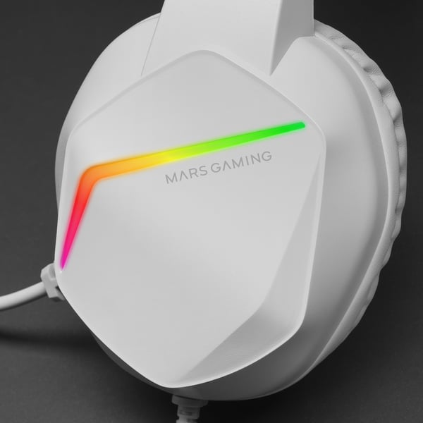 Mars Gaming MH122W kuulokkeet ja kuulokemikrofoni Langallinen Pääpanta Pelaaminen USB A-tyyppi Valkoinen