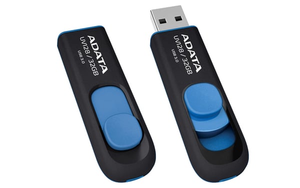 ADATA DashDrive UV128 128GB USB-muisti USB A-tyyppi 3.2 Gen 1 (3.1 Gen 1) Musta, Sininen
