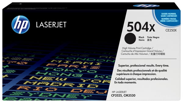 HP Original 504X LaserJet-tonerpatron med høj kapacitet, sort