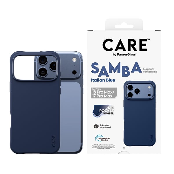 PanzerGlass CARE™ by ® Samba Case Italian Blue m. MagSafe iPhone 2026 Pro Max | 17 Pro Max
