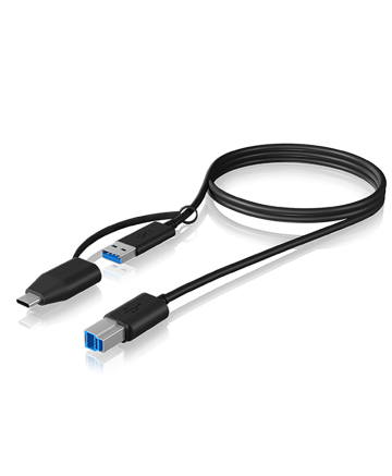 ICY BOX IB-CB032 USB-kablar USB 3.2 Gen 1 (3.1 Gen 1) 1 m USB B USB A 5 Gbit/s Svart