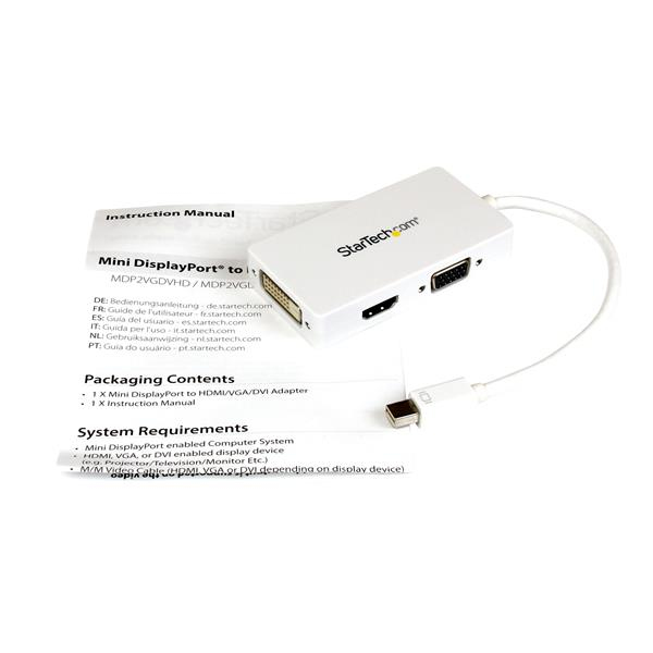 StarTech.com Mini DisplayPort till HDMI / DVI / VGA-adapter