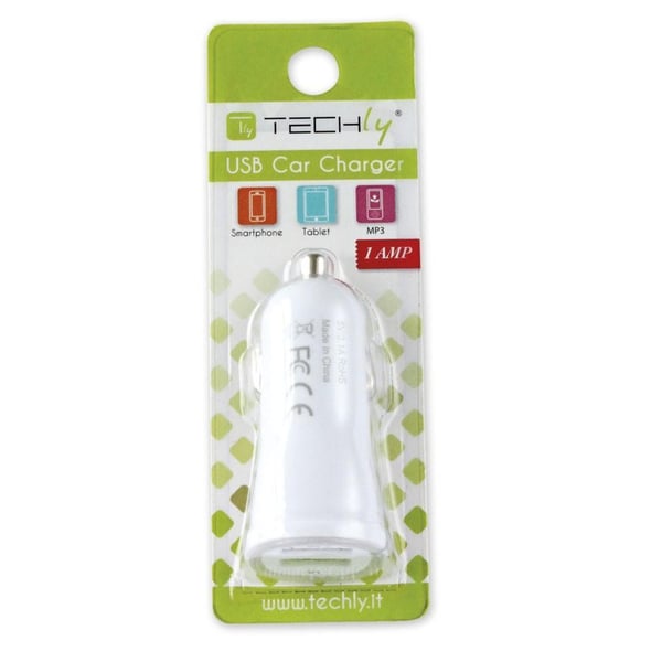 Techly USB - Auto 5V/1A Universaali Valkoinen Tupakansytytin