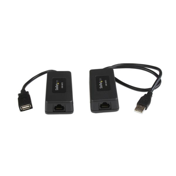 StarTech.com USB110EXT2 netværk forlænger Netværkssender & -modtager Sort