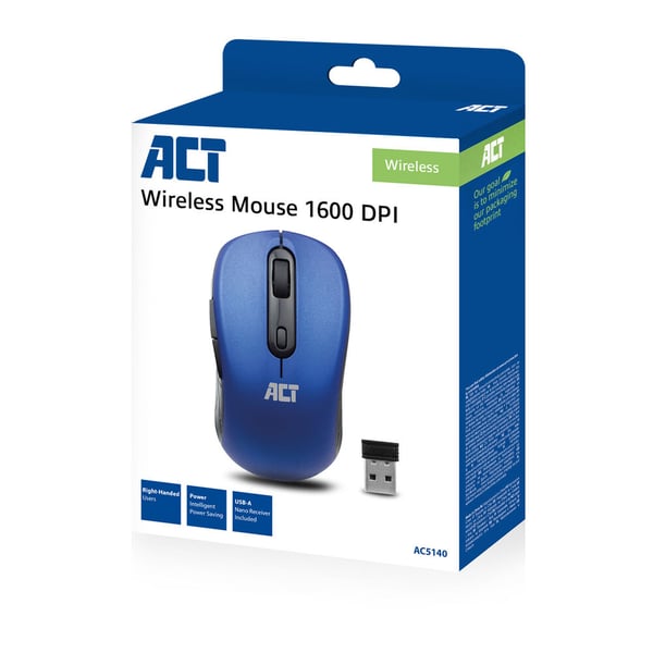 ACT AC5140 datormöss Kontor Högerhand RF Trådlös Optisk 1600 DPI