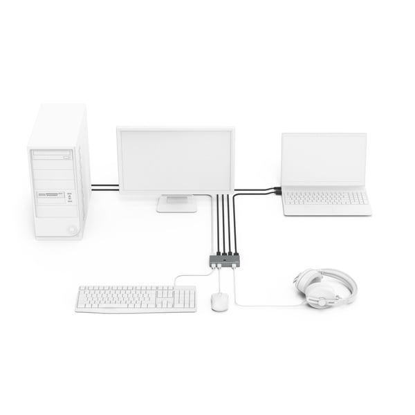 Hama 00200135 KVM-kytkin Metallinen