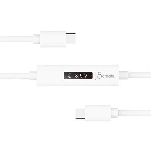 j5create JUCP14-N USB-C™ 2.0 - USB-C™ -kaapeli dynaamisella OLED-virtamittarilla