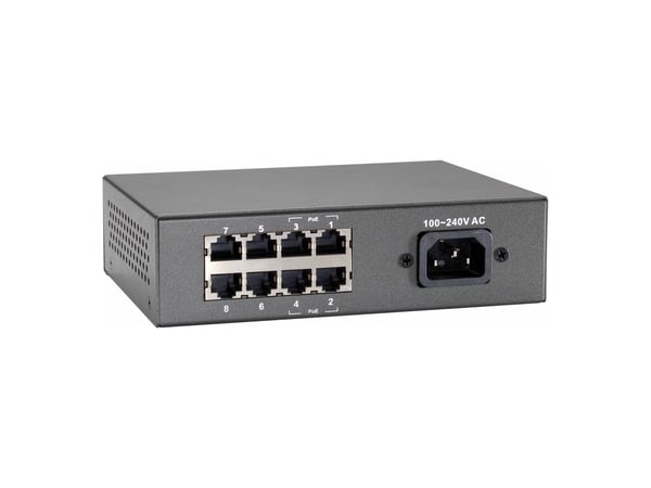 LevelOne FEP-0812 verkkokytkin Fast Ethernet (10/100) Power over Ethernet -tuki Musta