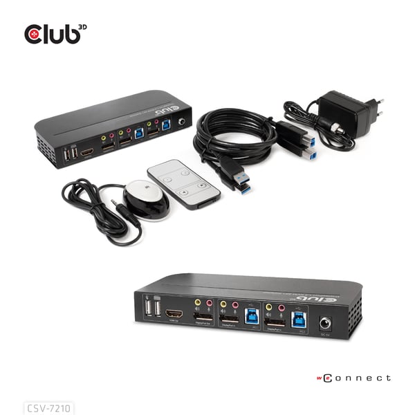 CLUB3D CSV-7210 KVM-switchar Svart