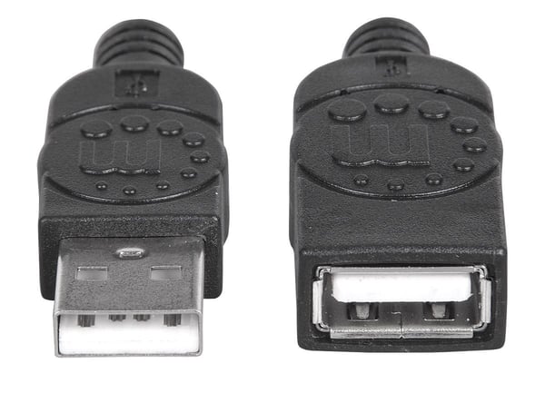 Manhattan 308519 USB-kabel USB 2.0 1 m USB A 0,48 Gbit/sek. Sort