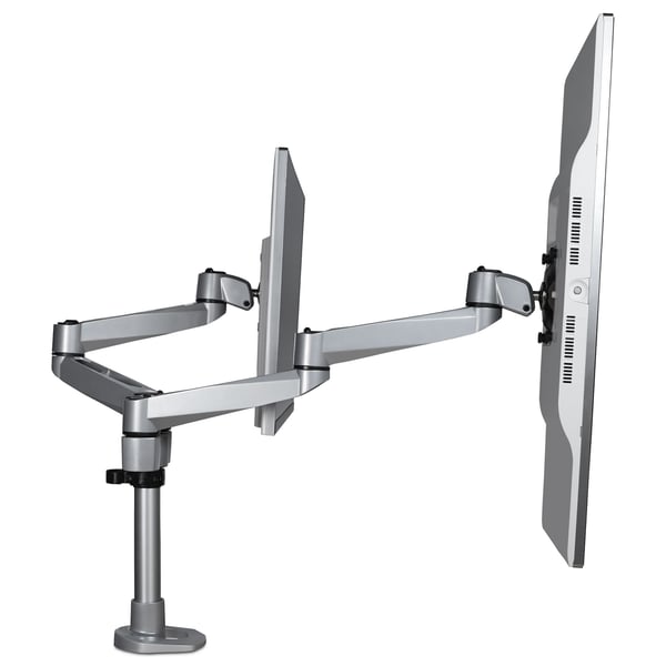 StarTech.com ARMDUALPS skærmbeslag og -stativer 68,6 cm (27") Skrivebord Sølv