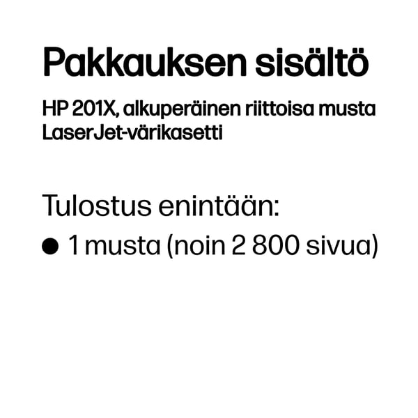 HP 201X, alkuperäinen riittoisa musta LaserJet-värikasetti