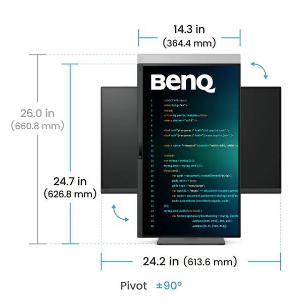 BenQ RD270Q tietokoneen litteä näyttö 68,6 cm (27") 2560 x 1440 pikseliä Wide Quad HD Musta