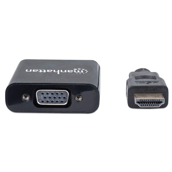 Manhattan 151436 videokabeladapter 0,3 m HDMI Typ A (standard) VGA (D-Sub) Svart