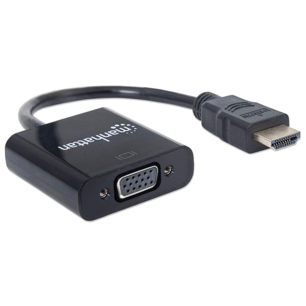 Manhattan 151436 videokabeladapter 0,3 m HDMI Typ A (standard) VGA (D-Sub) Svart