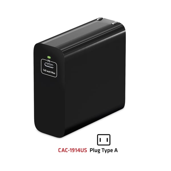 CLUB3D Travel Charger 140 Watt GaN technology, Single port USB Type-C, Power Delivery(PD) 3.1 Support