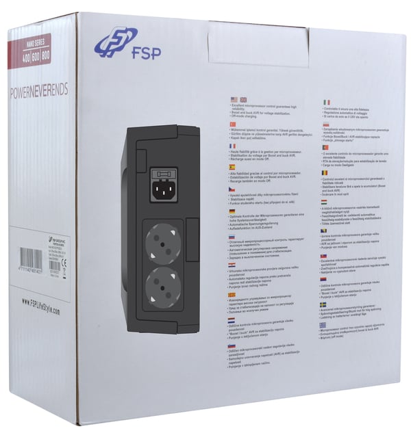 FSP Nano 800 UPS-enhed Standby (offline) 0,8 kVA 480 W 2 AC stikkontakt(er)