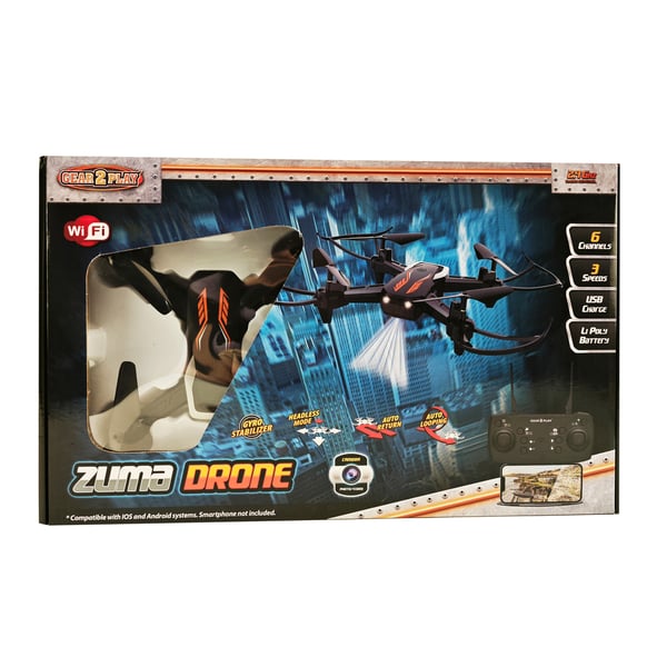 Gear2Play TR80514 kamera drone 4 rotorer Quadrokopter 0,7 MP Sort