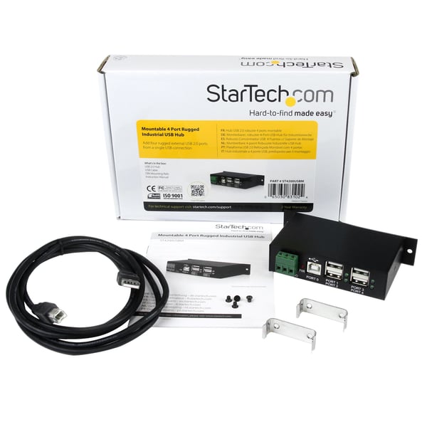 StarTech.com ST4200USBM keskitin USB 2.0 Type-B 480 Mbit/s Musta