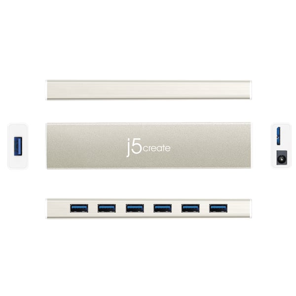 j5create JCH377-N USB-C® 7-porttinen KESKITIN - EU/UK
