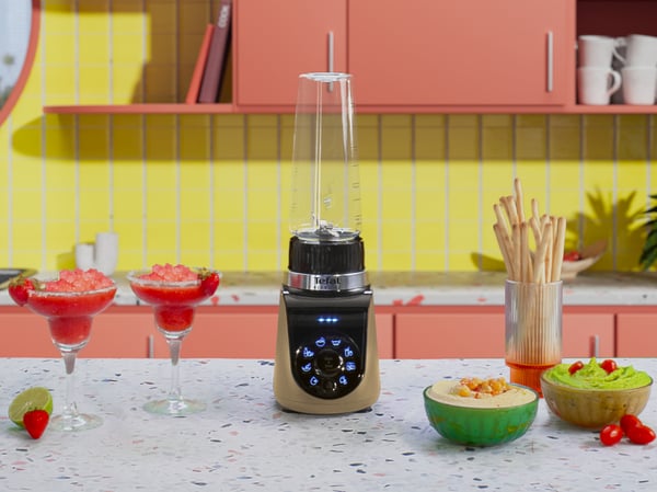 Tefal Blend Up BL190AF0 tehosekoitin 0,85 L Pöydällä pidettävä tehosekoitin 1000 W Beige, Musta, Läpinäkyvä