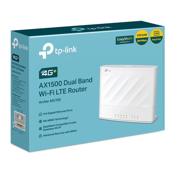 TP-Link Archer MX700 trådlös router Gigabit Ethernet Dual-band (2,4 GHz / 5 GHz) 4G Vit